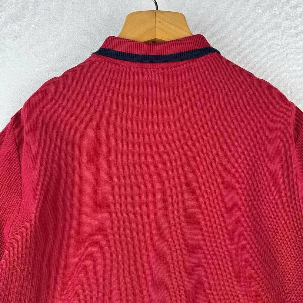 90’s Vintage Ralph Lauren Polo Sport Embroidered Flag Short Sleeve Polo Shirt XL